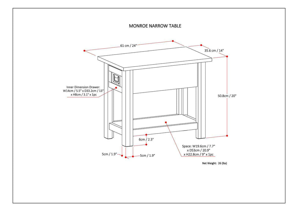 Monroe - Handcrafted Side Table
