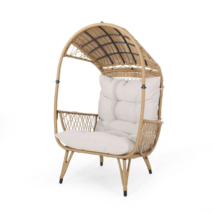 Outdoor Wicker Standing Basket Chair With Cushion