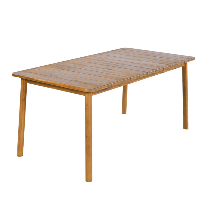 Abaco - Outdoor Patio 7 Pieces Dining Set With Chairs And Table - Teak / Beige