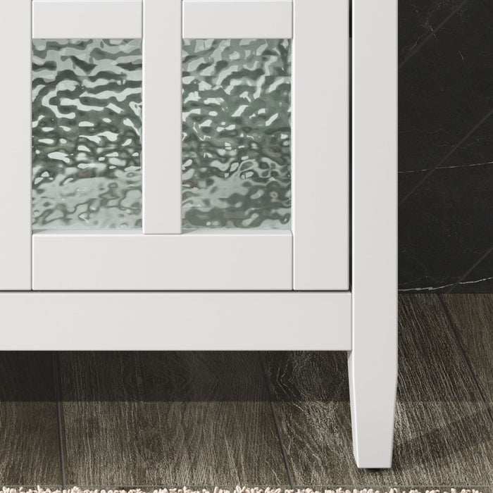 Bathroom Vanity With Ceramic Sink, Adjustable Shelf & Tip Out Tray