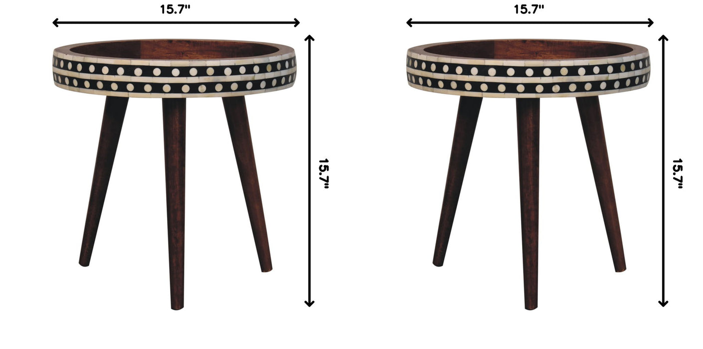 Small Patterned Nordic Style End Table