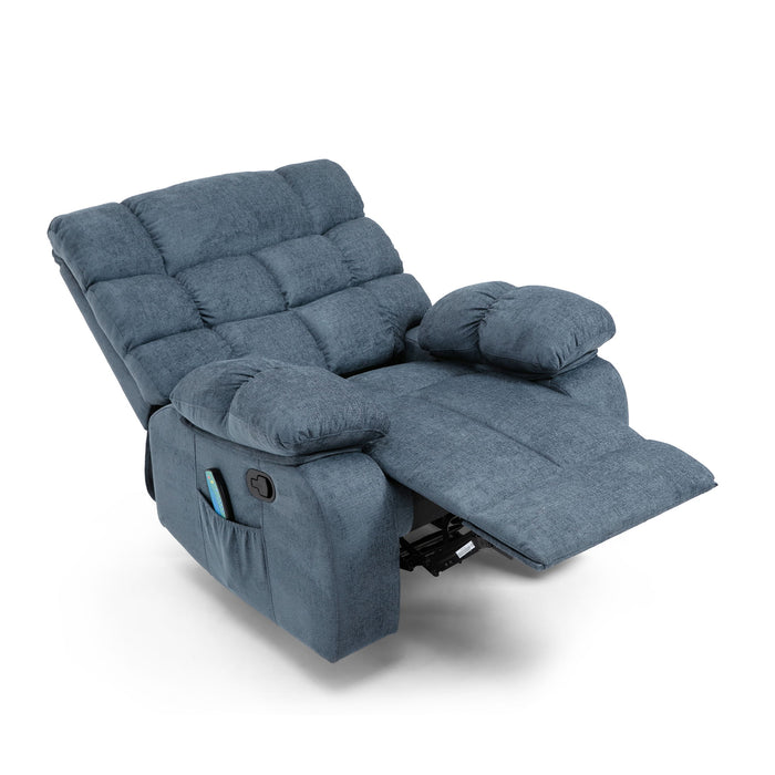 Contemporary Massage Recliner With Pillow Tufted Design - Charcoal