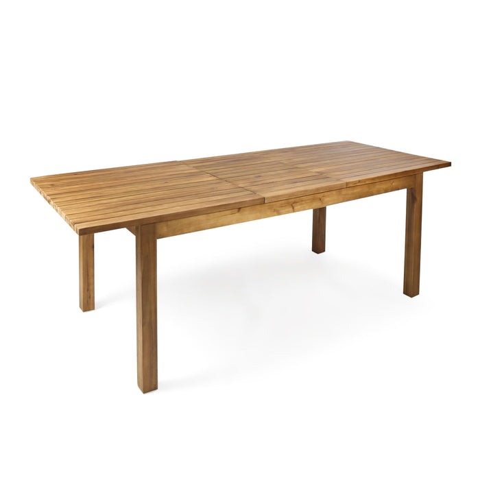 Wilson - Expandable Dining Table With Slat Design - Teak Acacia Wood
