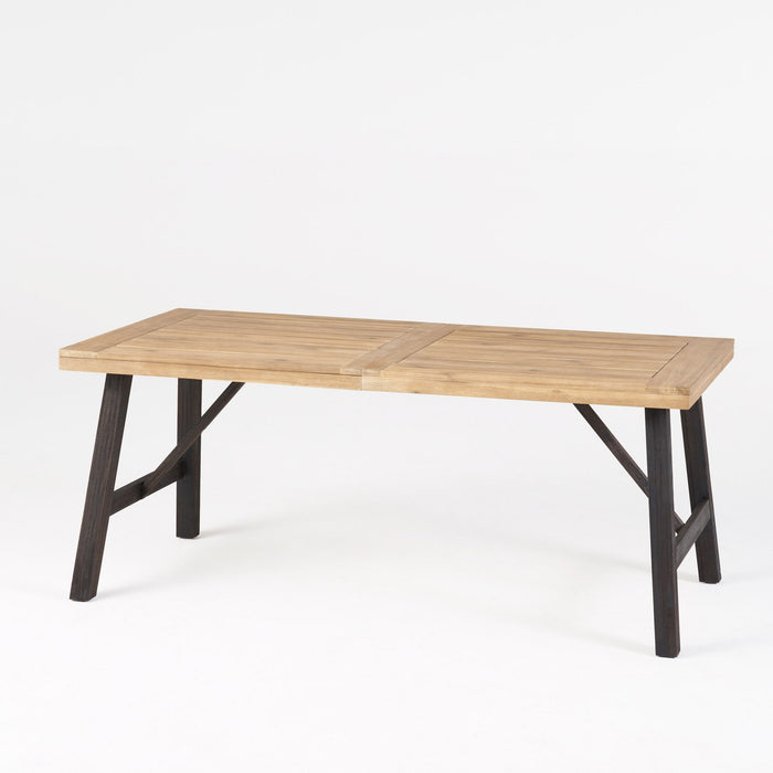 Outdoor Dining Set With 2 Bench And 1 Dining Table - Light Brown