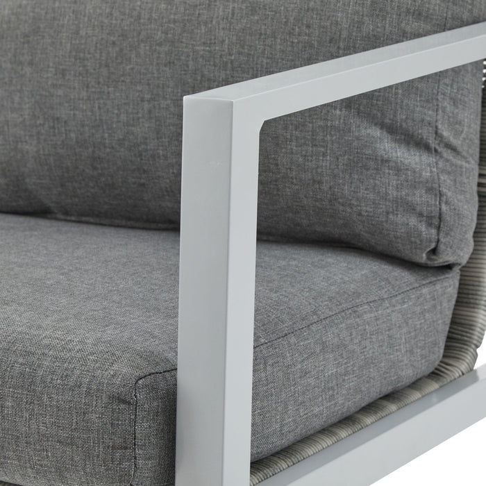 Modern Lounge Chair With Rope Accents And Cushions