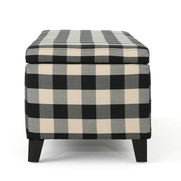 Contemporary Storage Ottoman With Seating And Storage - Black