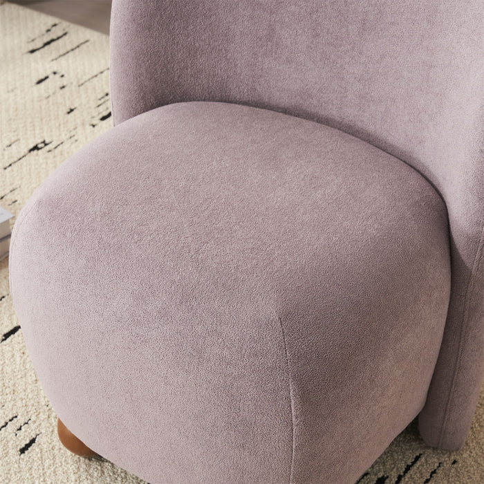 Modern Low Back Accent Upholstered Armless Living Room Chairs, Round Feet