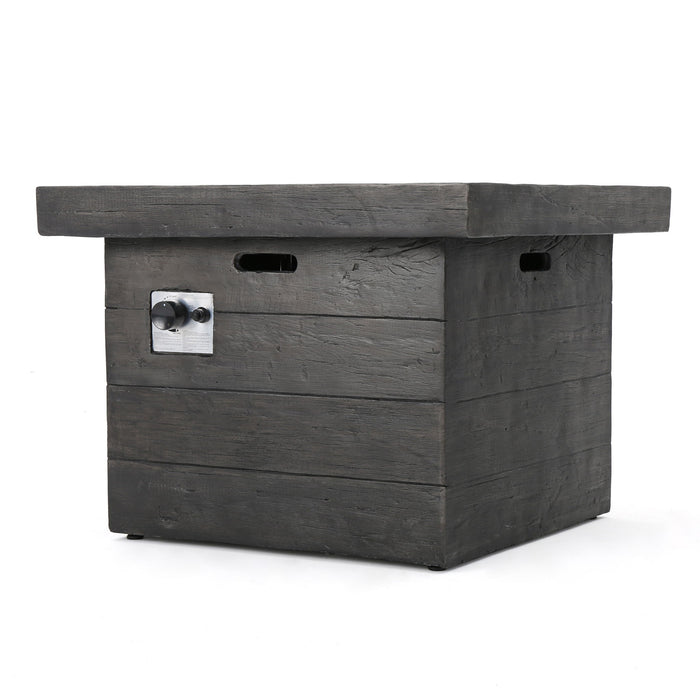 Anchorage - Wood Square Fire Pit 40, 000 Btu - Gray