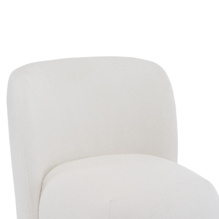 Modern Low Back Accent Upholstered Armless Living Room Chairs, Round Feet
