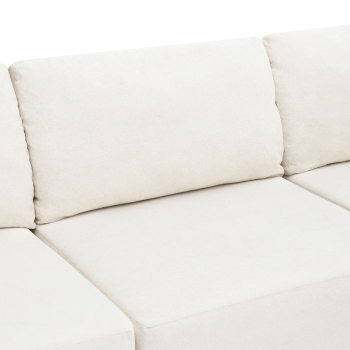 Modular Sectional With Wide Seat Free Combination L Shaped Couch Set Cloud Upholstered Minimalist Boneless Sofa
