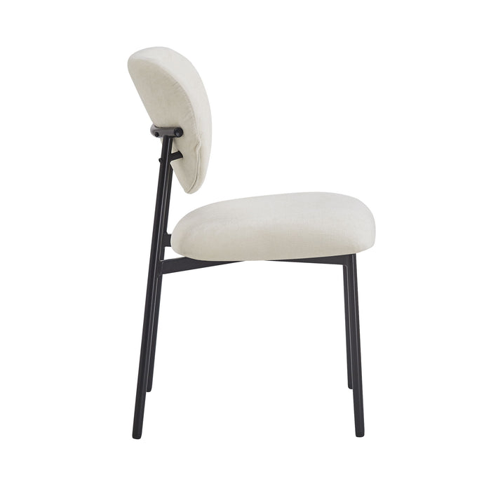 Modern Upholstered Dining Chairs With Metal Legs (Set of 2) - Beige