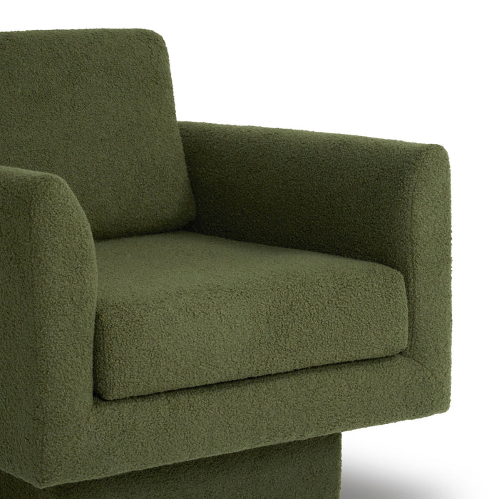 360° Modern Swivel Accent Chair Round Armchair, Thick Padded Single Lounge Sofa Upholstered Comfy