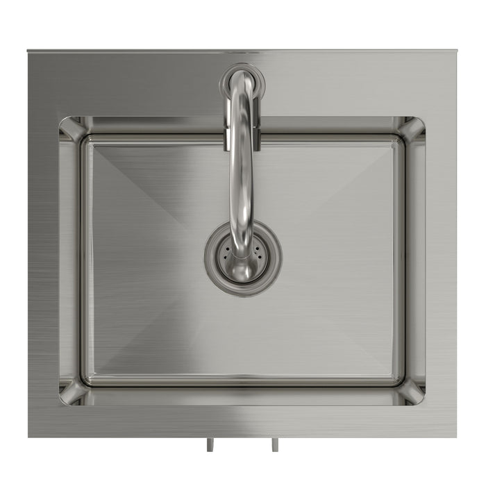 Modern Shaker All-In-One Laundry Utility Sink And Cabinet With Pull-Out Faucet