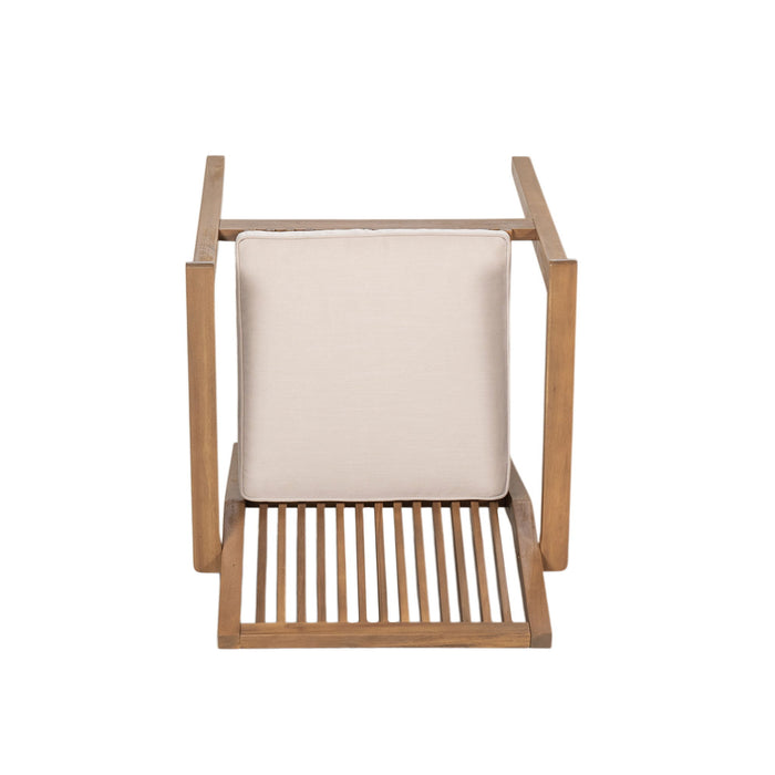 7 Piece Patio Furniture Set Acacia Wood Table And 6 Heavy Duty Cushioned Chairs