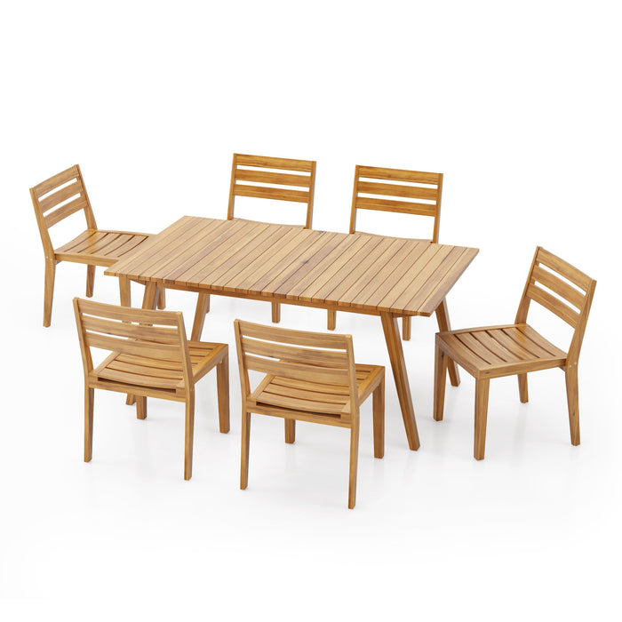 Outdoor 7 Pieces Outdoor Dining Set - Teak