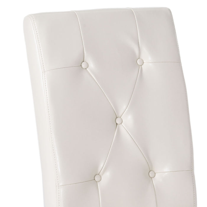 Carter - 5 Tuft Dining Chair With Button Tufted Backrest And Espresso Legs - Ivory