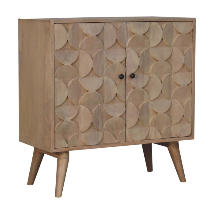 Hourglass Carved Cabinet - Marble