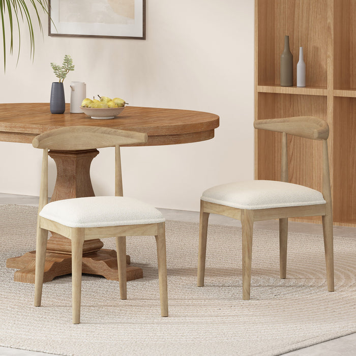 Mid Century Modern Dining Chair Set With Upholstered Seating