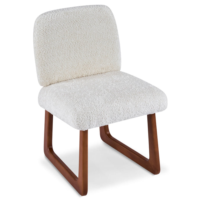 Dining Chair With Curved Legs (Set of 2) - Beige / Brown