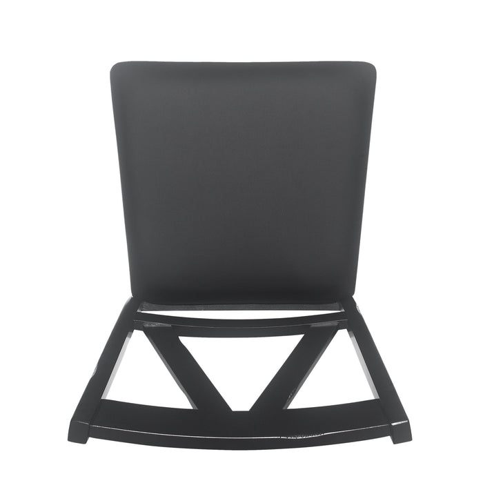 Farmhouse Style Dining Chair With Upholstered Seating - Black