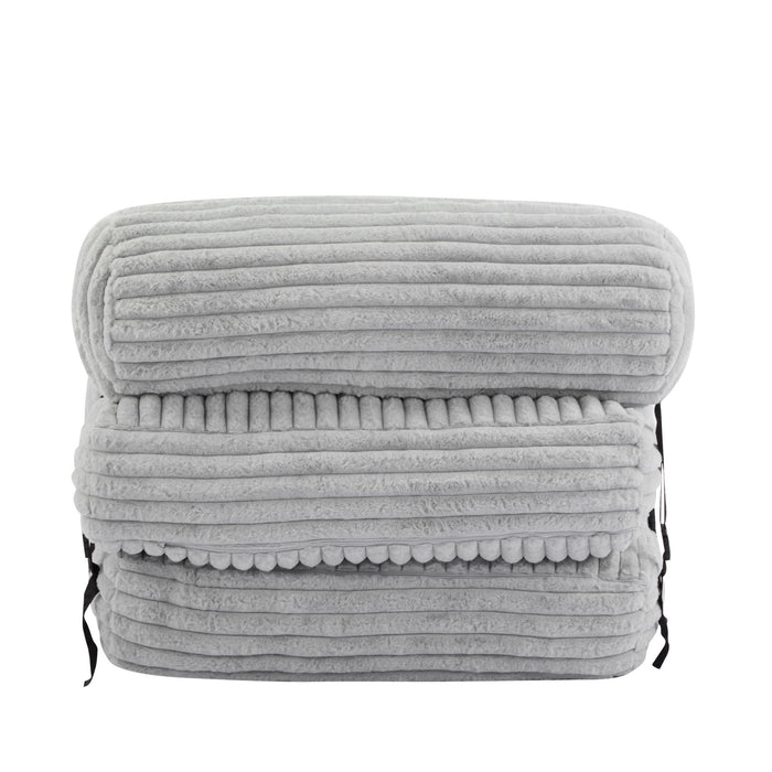 Latina - Indoor Foldbable Bean Bag Lounge Chair - Light Gray