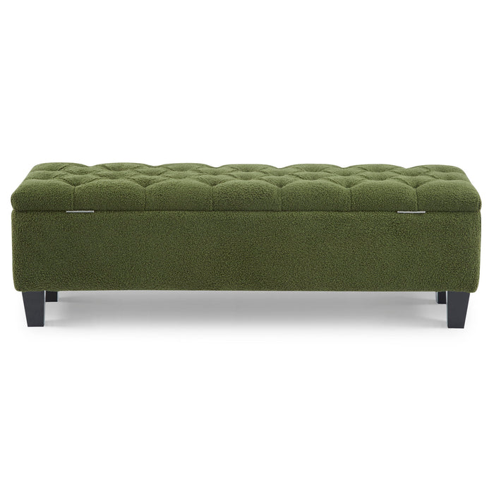 Ottoman Bench & Storage - Green