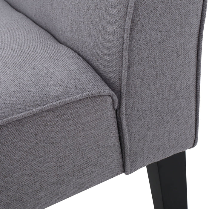 Contemporary Loveseat With Upholstered Fabric And Birch Wood Legs - Light Gray