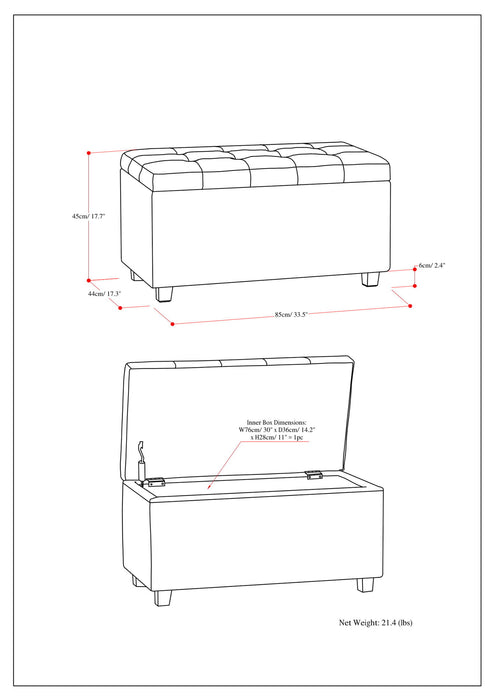 Cosmopolitan - Upholstered Storage Ottoman