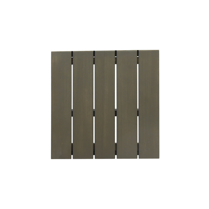 Outdoor Bar Stool With Slat Design And Metal Frame (Set of 2)