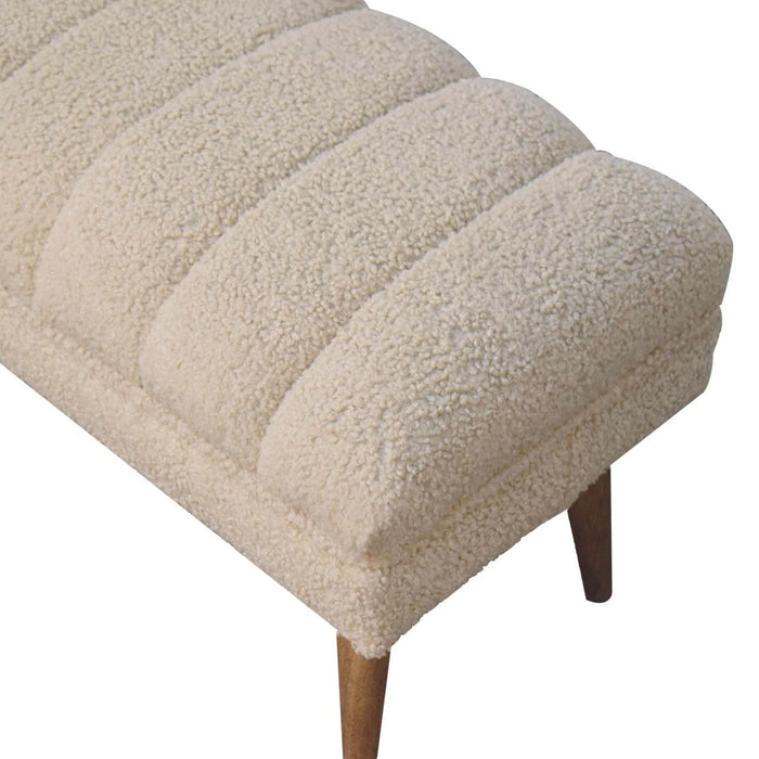 Boucle Puffer Bench - Beige