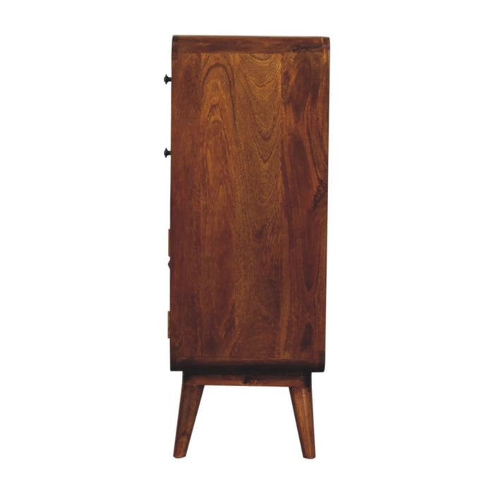 Curved Nordic Charm Cabinet - Brown