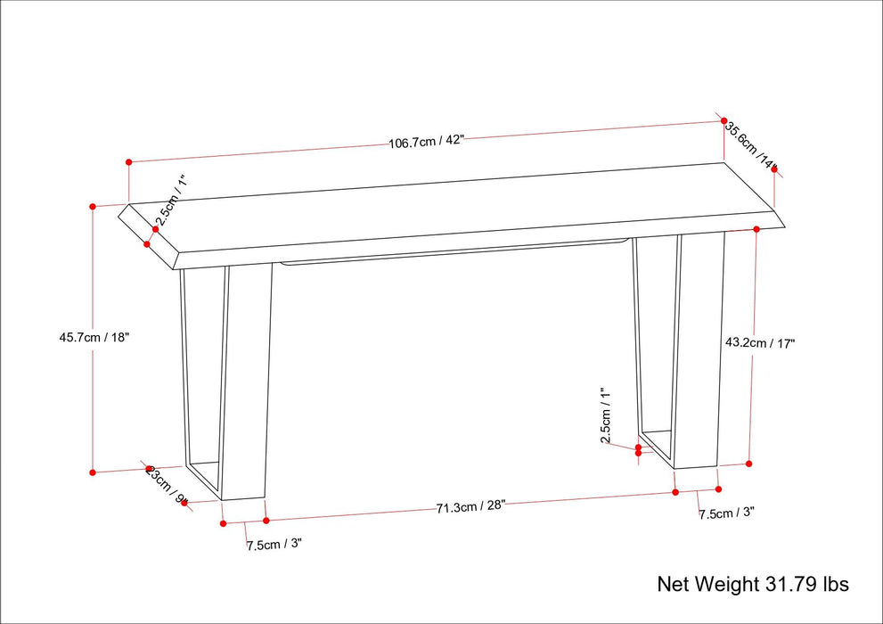 Lewis - Bench - Cognac