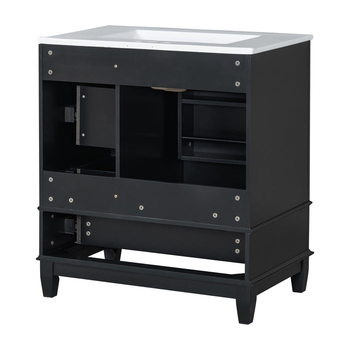 Freestanding Bathroom Vanity With Sink, Soft Close Door, 3 Drawers