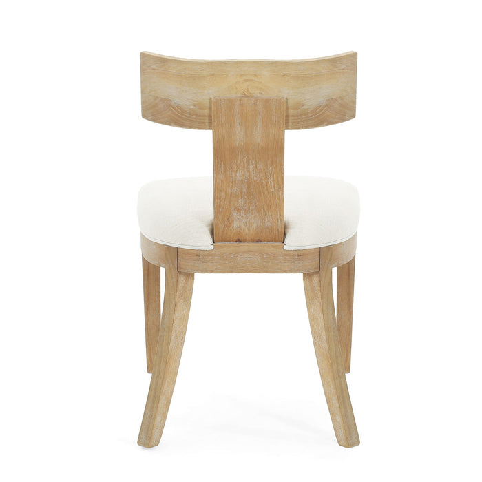 Contemporary Fabric Upholstered Side Dining Chairs Set With Curved Back