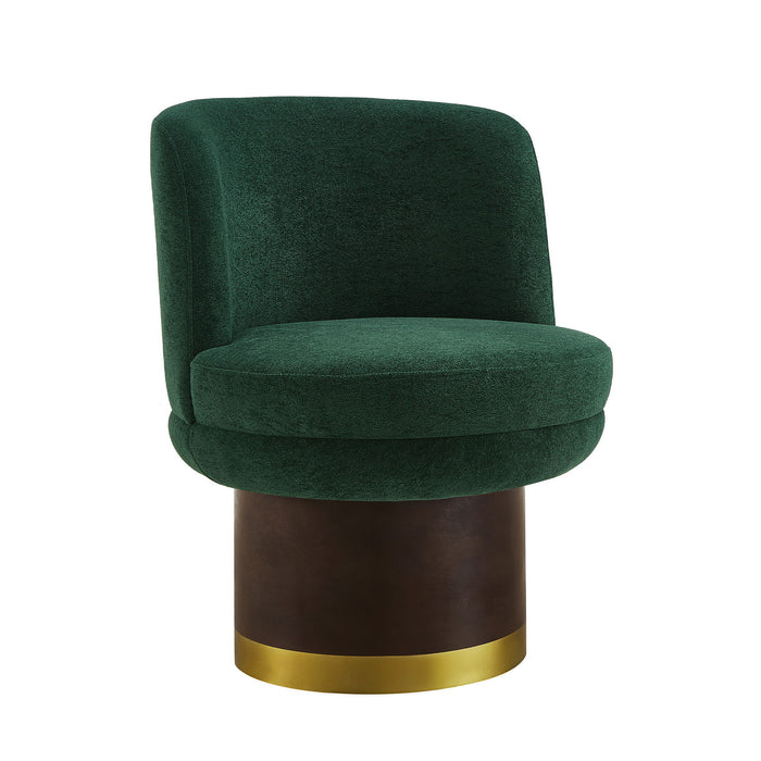 Round Swivel Accent Chair With Ergonomic Backrest For Living Room