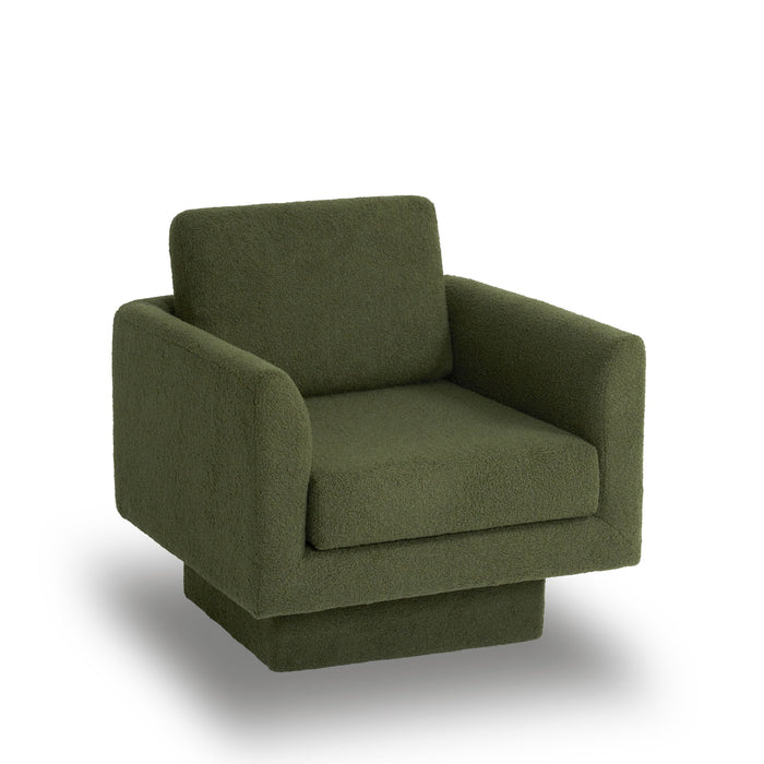 360° Modern Swivel Accent Chair Round Armchair, Thick Padded Single Lounge Sofa Upholstered Comfy