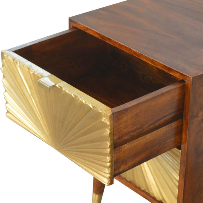 Manila - Nightstand - Brown / Gold
